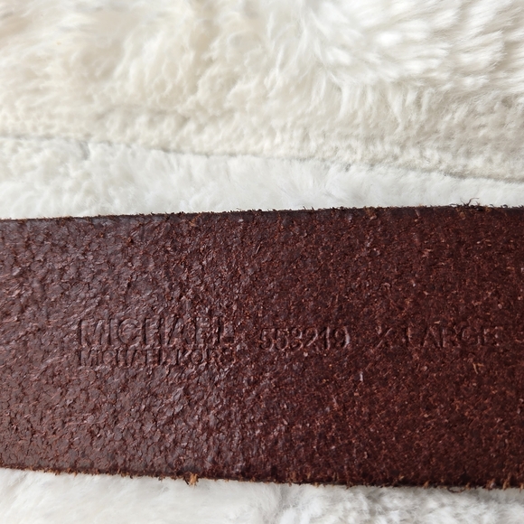 Vintage Michael Kors Y2K Genuine Leather Wide‎ Brown Boho Belt XL -Gold Buckle main image 14